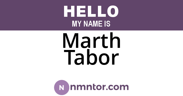 Marth Tabor