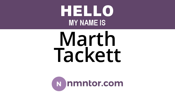 Marth Tackett