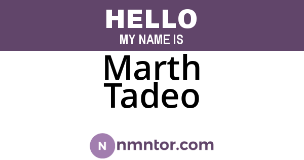 Marth Tadeo