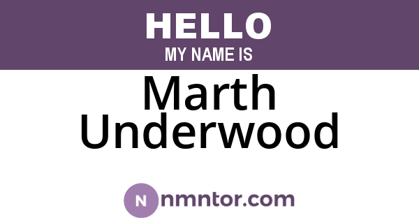 Marth Underwood