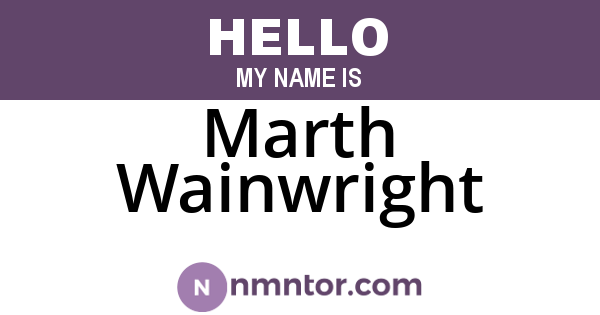 Marth Wainwright