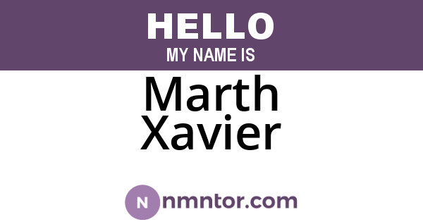 Marth Xavier