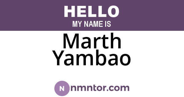 Marth Yambao