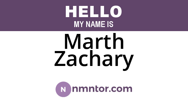 Marth Zachary