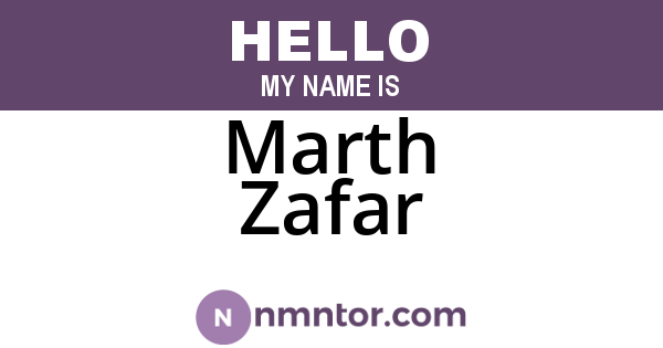 Marth Zafar