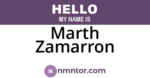 Marth Zamarron