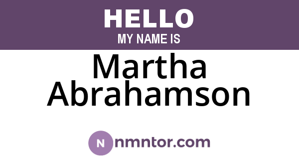 Martha Abrahamson