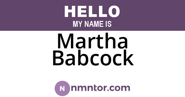 Martha Babcock