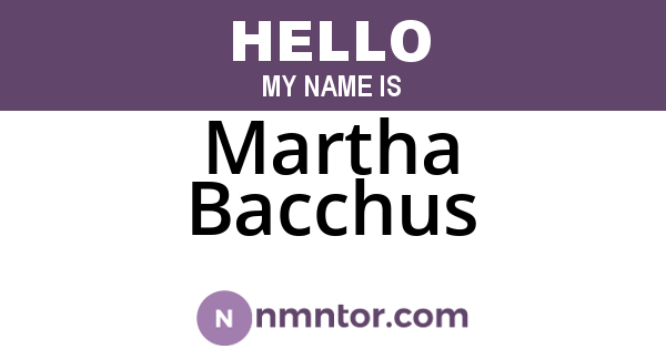 Martha Bacchus