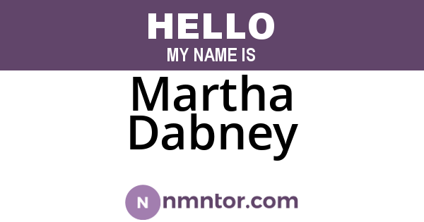 Martha Dabney