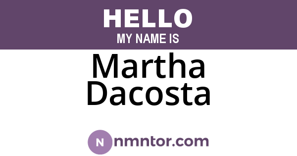 Martha Dacosta