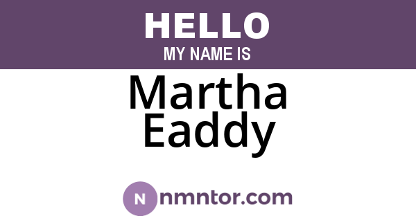 Martha Eaddy