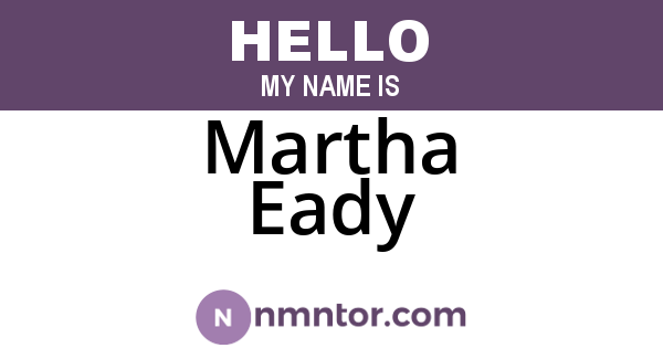 Martha Eady