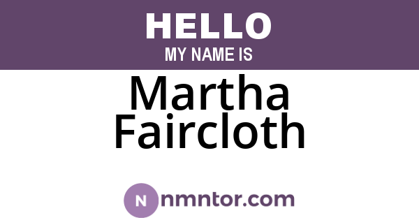 Martha Faircloth