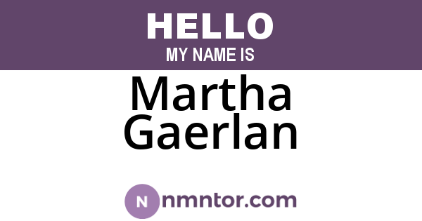 Martha Gaerlan