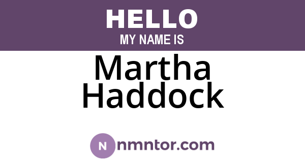 Martha Haddock