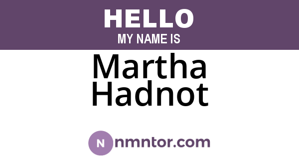 Martha Hadnot