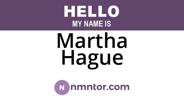 Martha Hague