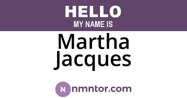 Martha Jacques