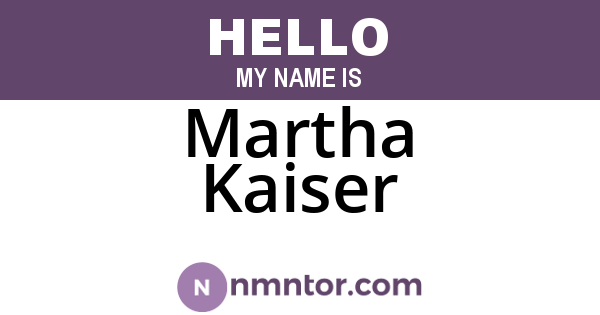 Martha Kaiser