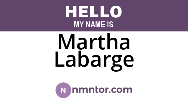 Martha Labarge