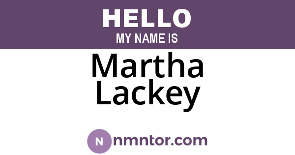 Martha Lackey