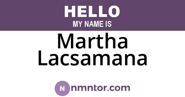 Martha Lacsamana