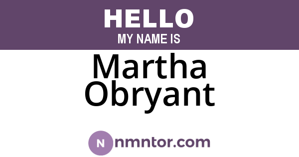 Martha Obryant