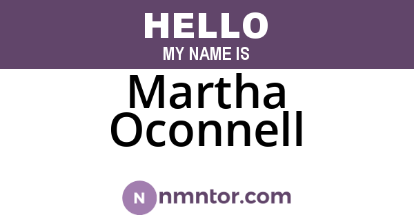 Martha Oconnell
