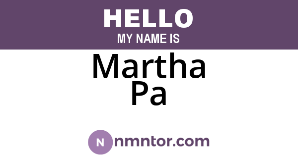 Martha Pa