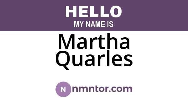Martha Quarles