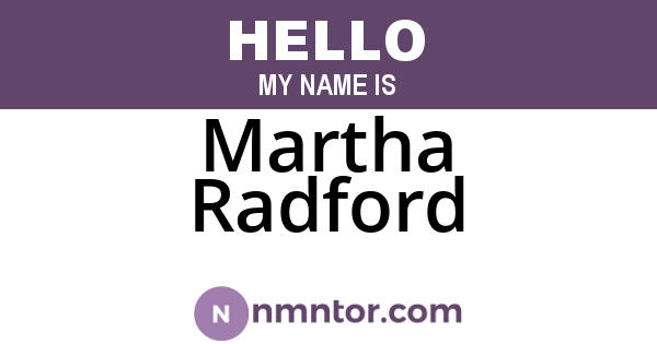 Martha Radford