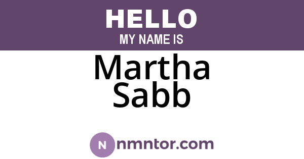 Martha Sabb