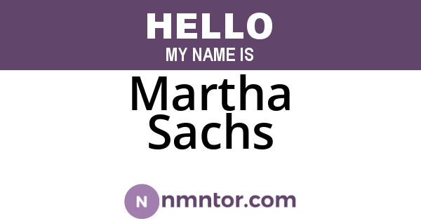 Martha Sachs