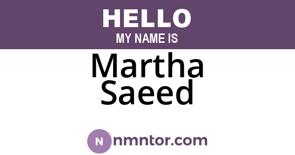 Martha Saeed