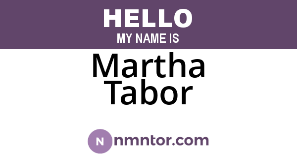 Martha Tabor