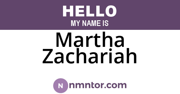 Martha Zachariah
