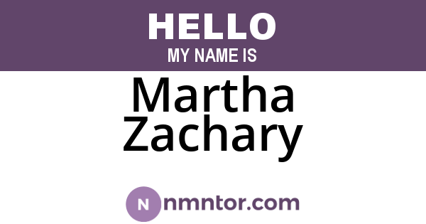 Martha Zachary
