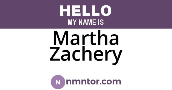 Martha Zachery