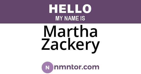 Martha Zackery