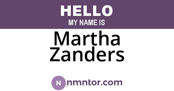 Martha Zanders