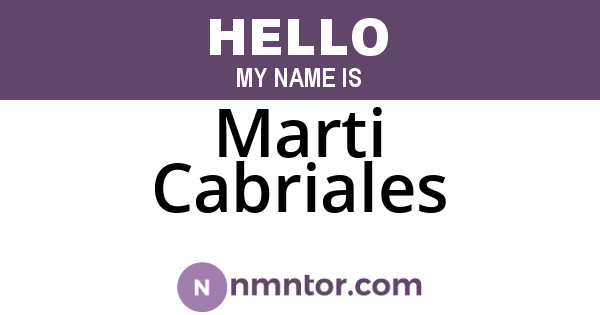 Marti Cabriales