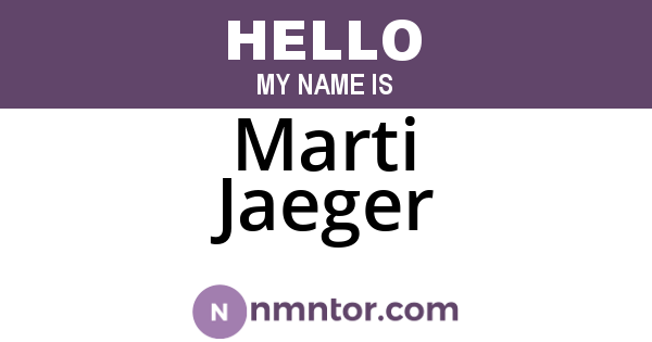 Marti Jaeger