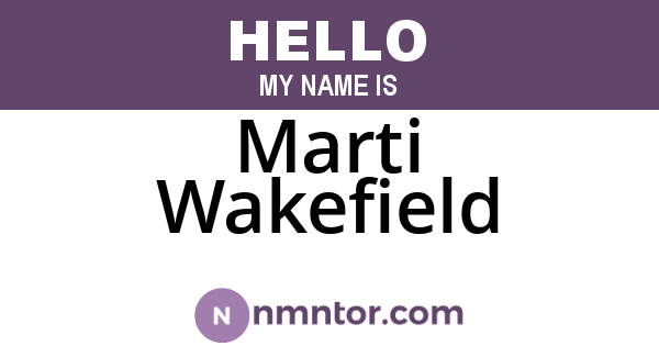 Marti Wakefield