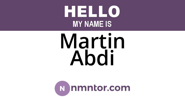 Martin Abdi