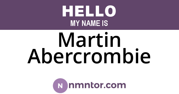 Martin Abercrombie