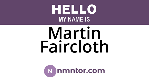Martin Faircloth