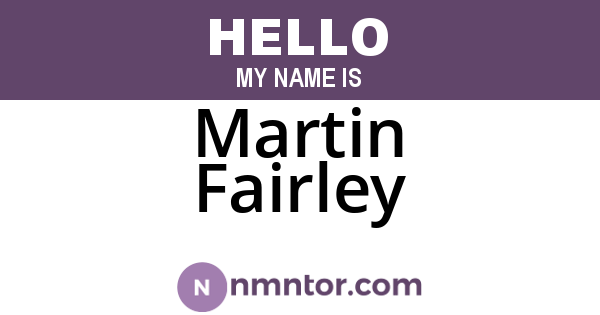 Martin Fairley