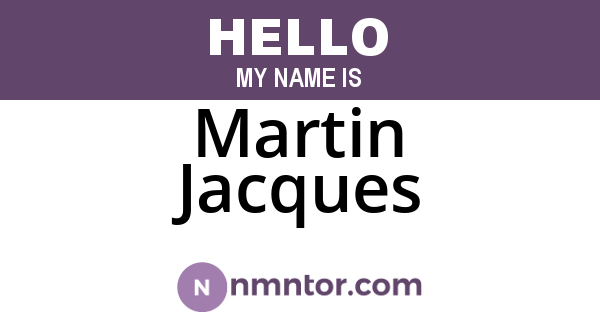 Martin Jacques
