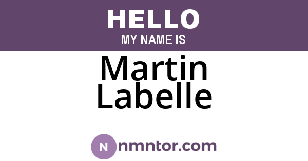 Martin Labelle